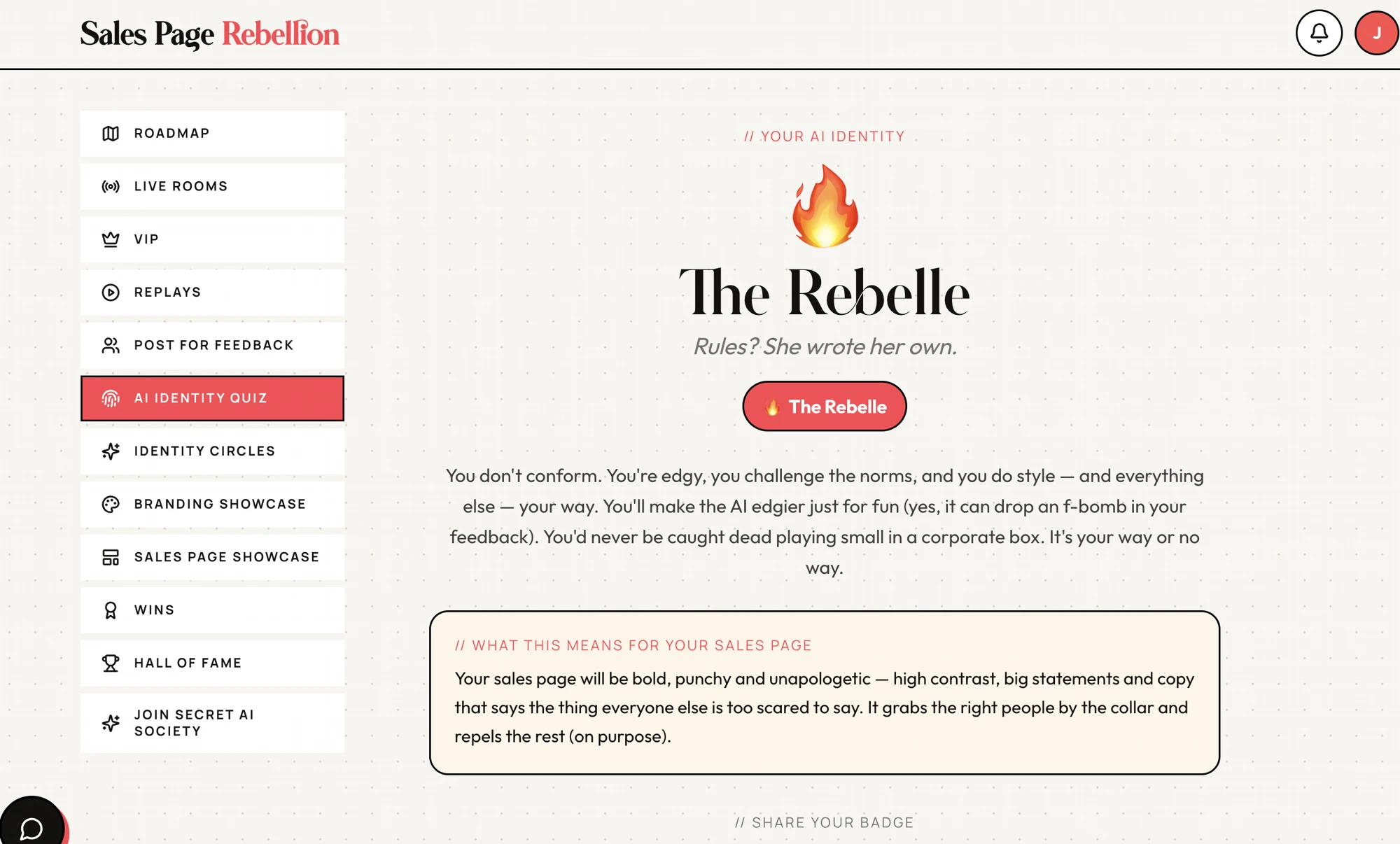 Sales Page Rebellion Hub preview